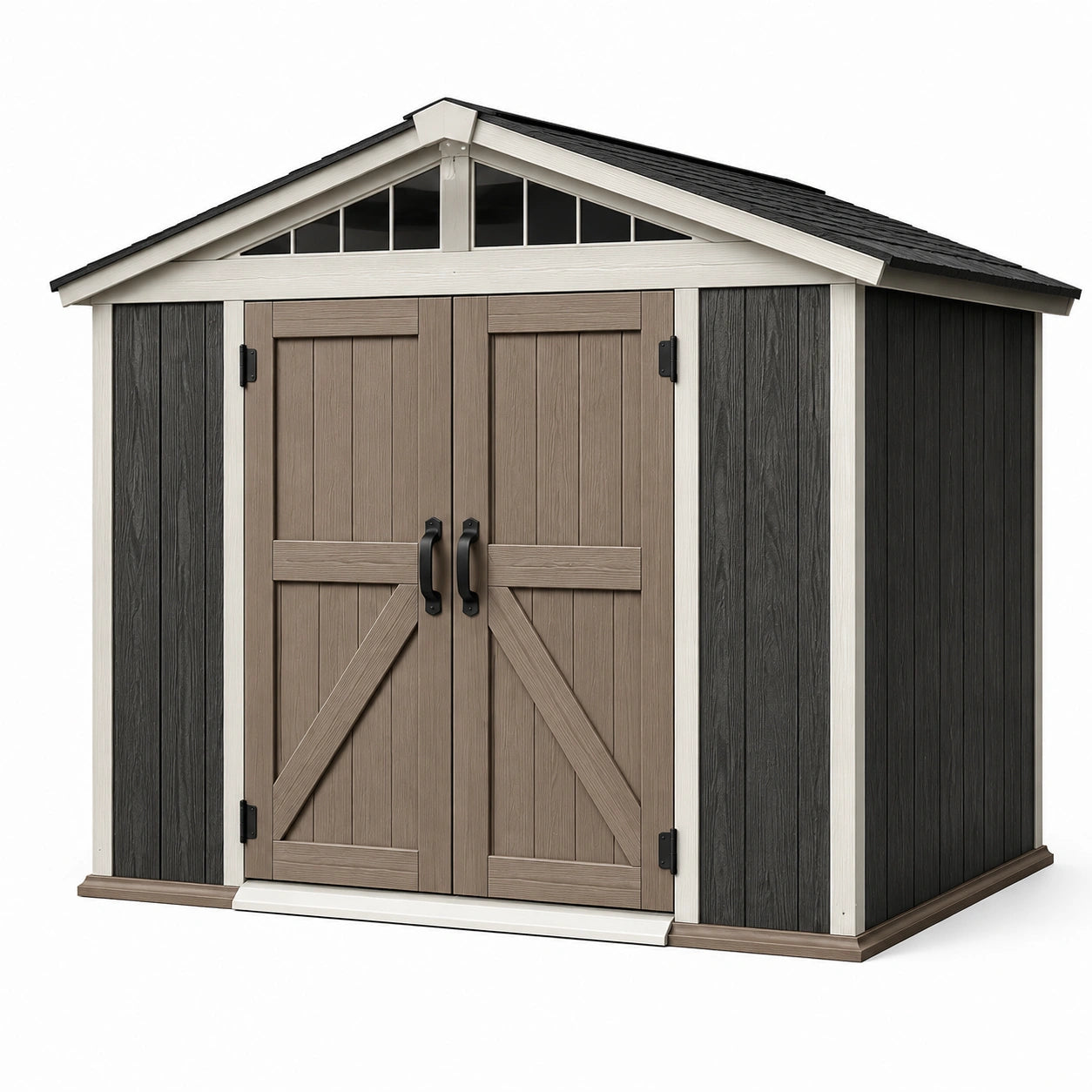 Abri de jardin en résine avec portes doubles 200x150x180 cm
