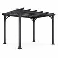 Pergola en aluminium gris avec peinture thermolaquée