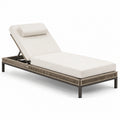 Chaise longue en aluminium avec coussin réglable blanc