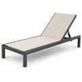 Chaise longue d'extérieur en aluminium avec tissu polyester