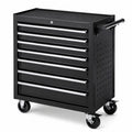 Chariot à outils en acier noir 7 tiroirs avec roulettes pivotantes